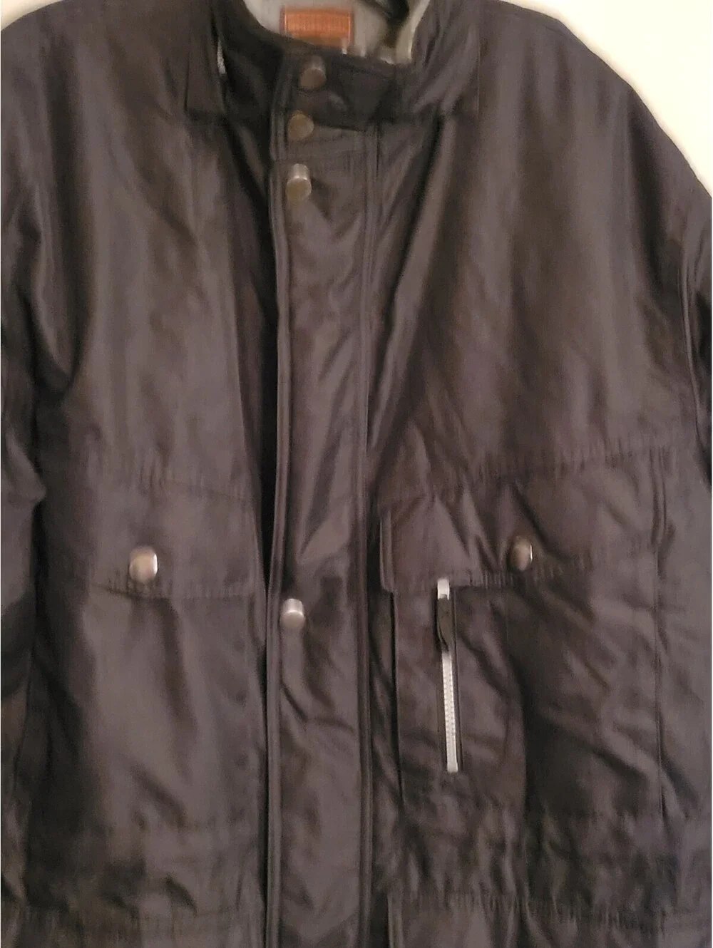 Boulder Creek Trading Men’s L Black Gray Fleece Lined Insulated Zip Snap No Hood